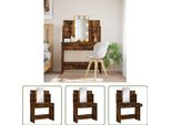 The Living Store Comodino Con Luci Led Rovere Fumé 96X40X142 Cm