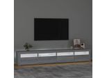 The Living Store Mobile Tv Con Luci Led Grigio Sonoma 240X35X40 Cm