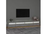 The Living Store Mobile Tv Con Luci Led Grigio Cemento 270X35X40 Cm