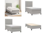 Vidaxl Letto Boxspring Con Materasso In Tessuto Grigio Chiaro 90X200 Cm - Letto Boxspring - Boxspringbetten - Bett - SchlafzimmermöBel