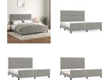 Vidaxl Struttura Letto Con Testiera Grigio Chiaro 180X200 Cm In Velluto - Struttura Letto Con Testiera - Struttura Letto Con Testiera - Struttura Letto - Letto Con Testiera