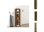 Vidaxl Scarpiera In Rovere Affumicato 27,5X27X102 Cm In Legno - Scarpiere E Armadietti