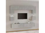 Maison Exclusive - Set Mobili Porta Tv 8Pz Grigio Cemento In Legno Multistrato