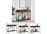 The Living Store Tavolo Consolle In Rovere Fumé 100X39X78,5 Cm Materiale In Legno