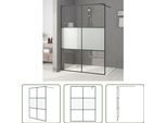 The Living Store Schermo Doccia Per Cabina Doccia Nero 140X195 Cm Semi-Opaco Esg