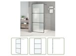 The Living Store Schermo Doccia Per Cabina Doccia Nero 90X195Cm Vetro Esg Opaco