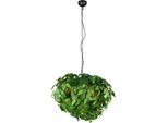 Lampada A Sospensione Decorativa A Foglia Verde Ø70Cm Per Soggiorno Corridoio Su Catena 4Xe14 28W Leavy Rl