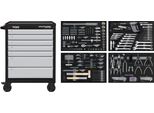 Kraftwerk Kra 102.107.203 Light Line Carrello Da Officina LT700, 7 Cassetti, Attrezzato, 339 Pz.