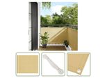The Living Store Protezione Per Balcone Color Sabbia 90X1000 Cm 100% Poliestere Oxford
