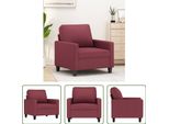 The Living Store Poltrona Rosso Vino 60 Cm Tessuto
