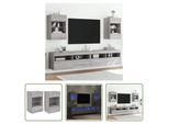 The Living Store Pensili Tv Con Luci Led 2 Pz. Grigio Sonoma