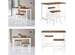 Vidaxl Set Tavolo E Sgabello Da Bar 3 Pezzi In Legno Massiccio - Set Da Bar - Set Da Bar - Tavolo E Sgabello - Tavolo E Sgabello