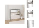 Vidaxl Scarpiera Con Specchio 2 Scomparti Grigio Cemento 63X17X67 Cm - Scarpiere E Armadietti