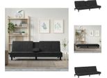 Vidaxl Divano Letto Con Portabicchieri In Velluto Nero - Divani