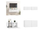Vidaxl Mobili Tv A Parete 2 Pz. Bianco 60X30X30 Cm - Mobile Tv - Mobili Tv - Mobili Tv - Mobili Tv