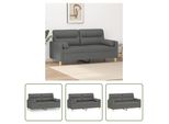 The Living Store Divano A 2 Posti Con Cuscini Decorativi In Tessuto Grigio Scuro 140 Cm