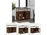The Living Store Credenza Rovere Fumé 100X35X80 Cm Materiale Legno