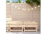 The Living Store Sgabello Da Giardino Con Cuscino 2 Pz. Legno Di Pino Massiccio