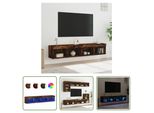 The Living Store Mobili Tv Con Luci Led 2 Pz. Rovere Fumé 80X30X30 Cm