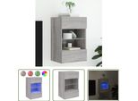 The Living Store Parete Tv Con Luci Led Grigio Sonoma 40X30X60,5 Cm