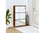 The Living Store Scarpiera Con Specchio 3 Scomparti Look Rovere Marrone