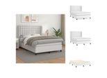 Vidaxl Letto A Molle Insacchettate Con Materasso Bianco 140X190 Cm In Pelle Finta - Letti & Strutture Letto