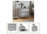 The Living Store Comodino Grigio Sonoma 40X35X50 Cm Materiale A Base Di Legno