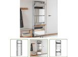 The Living Store Scarpiera Con Specchio 5 Scomparti Grigio Cemento 63X17X169,5 Cm