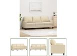 The Living Store Divano A 3 Posti Crema 180 Cm In Tessuto