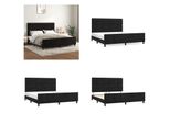 Vidaxl Letto Con Testiera Nero 160X200 Cm In Velluto - Letto Con Testiera - Letto Con Testiera - Letto - Letto Con Testiera