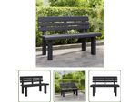 The Living Store Panca Da Giardino Antracite 110X52X71 Cm Polipropilene