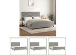 The Living Store Struttura Letto Con Testiera In Velluto Grigio Chiaro 180X200 Cm