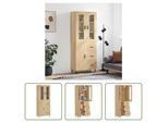 The Living Store Credenza Sonoma Rovere 69,5X34X180 Cm Materiale In Legno