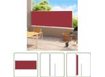 The Living Store Tenda Laterale Estensibile 220X500 Cm Rosso