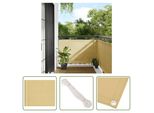 The Living Store Protezione Per Balcone Color Sabbia 90X800 Cm 100% Poliestere Oxford