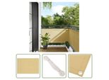 The Living Store Schermo Da Balcone Colori Sabbia 75X700 Cm 100 % Poliestere-Oxford