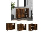 The Living Store Credenza Rovere Fumé 100X33X75 Cm Materiale In Legno