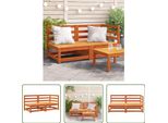 The Living Store Divano Da Giardino 2 Posti In Legno Di Pino Massiccio Marrone Cera