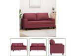 The Living Store Divano 2 Posti Rosso Vino 140 Cm In Tessuto