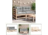 The Living Store Divano Da Giardino Con Cuscini 2 Posti In Legno Di Pino Massiccio