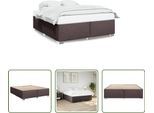 The Living Store Struttura Letto Senza Materasso In Tessuto Marrone Scuro 200X200 Cm