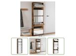 The Living Store Scarpiera Con Specchio 5 Scomparti Rovere Fumé 63X17X169,5 Cm