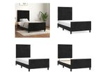 Vidaxl Struttura Letto Con Testiera Nera 90X200 Cm In Velluto - Struttura Letto Con Testiera - Struttura Letto Con Testiera - Struttura Letto - Letto Con Testiera