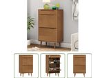 The Living Store Scarpiera Molde Brown 59,5X35X103 Cm In Legno Di Pino Massiccio