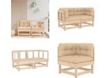Vidaxl Divani Ad Angolo Con Cuscini 2 Pz. Legno Di Pino Massiccio - Divano Ad Angolo - Divani Ad Angolo - Divano Da Giardino - Divano Da Esterno