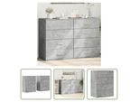 The Living Store Credenze 2 Pz. Grigio Cemento 60X39X80 Cm Materiale A Base Di Legno
