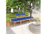 The Living Store Panca Da Giardino Con Cuscini 2 In 1 190 Cm In Legno Massiccio Di Acacia