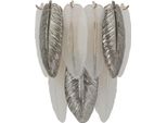 Lampada Da Parete Leafy Mauro Ferretti, Vetro E Ferro, Argento E Bianco, 24X15X29 Cm, 3Xe14