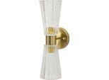Lampada Da Parete Prague Oro Trasparente 11X16X40 Cm 2Xe14
