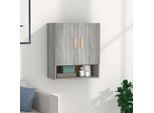 The Living Store Armadio A Muro Grigio Sonoma 60X31X70 Cm Materiale Legno